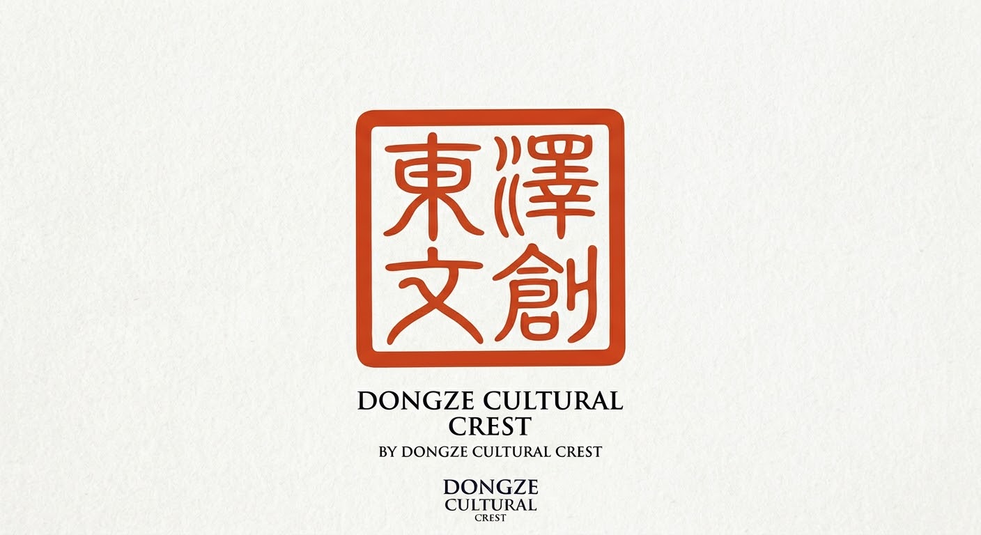 東澤文創朱紅方形印章
